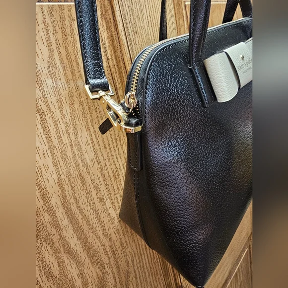 Kate Spade Matthew's Street Maise Black & White Bow Handbag Sachel NWOT Sold out - Picture 7 of 16
